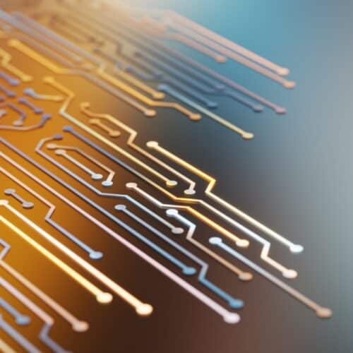 Abstract colorful background with circuit board pattern stock photo