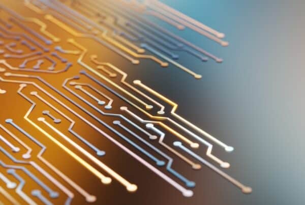 Abstract colorful background with circuit board pattern stock photo