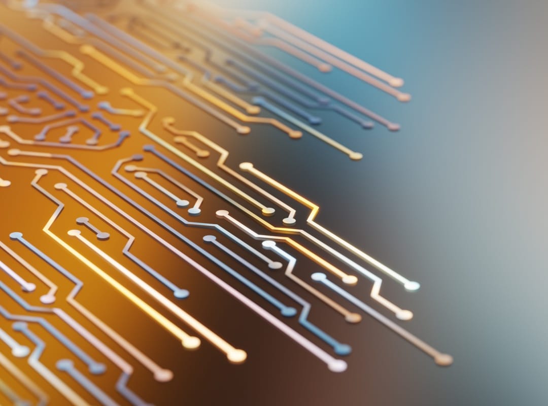 Abstract colorful background with circuit board pattern stock photo